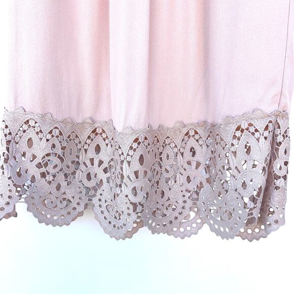 New Joie Lalelei Almond Mini Dress Short Pink Lace Romantic Feminine Small - Picture 6 of 7